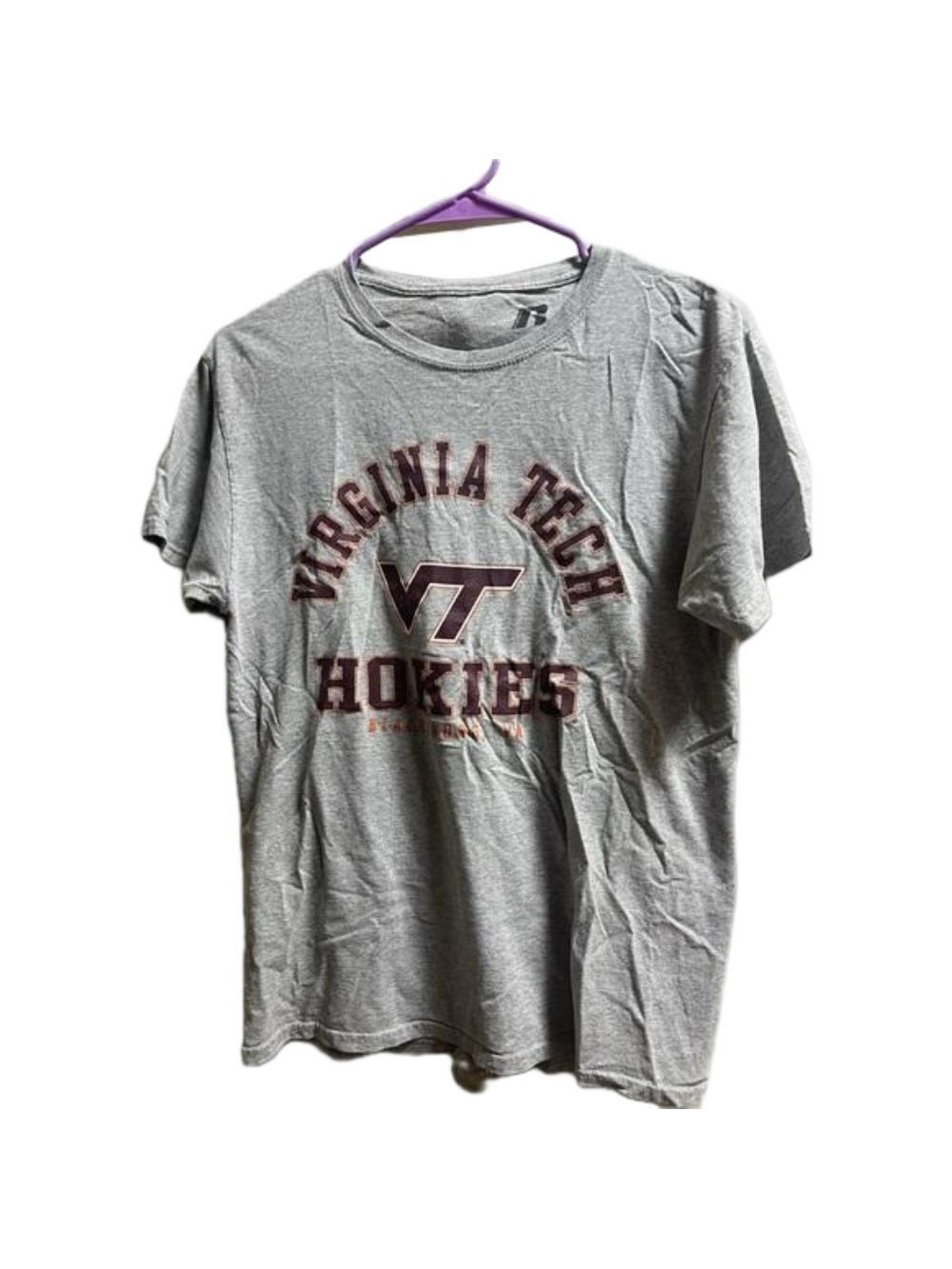 RUSSEL VT Hokies grey Tee shirt. Adult small. Size tag was removed